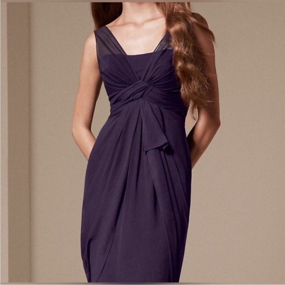 White by Vera Wang Amethyst Chiffon Maxi Gown - Picture 2 of 15